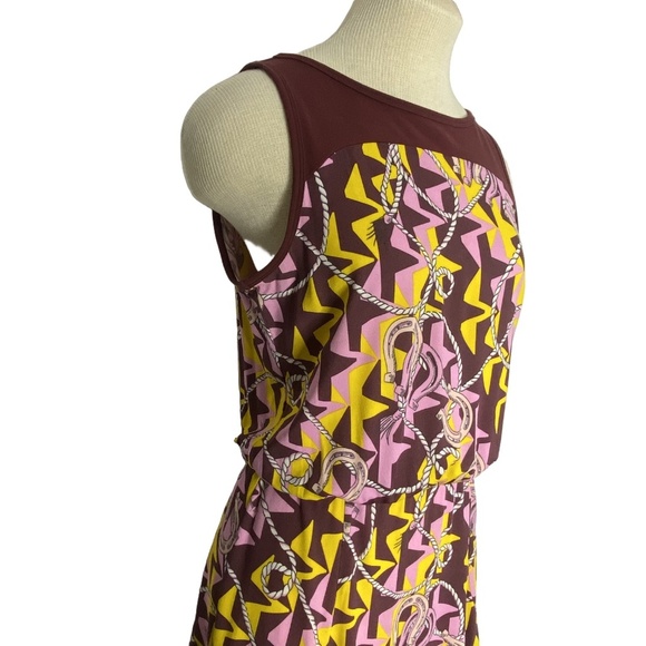 M by MISSONI Horseshoe Print Knit Sleeveless Designer Dress Equestrian Luxe S - Picture 4 of 15